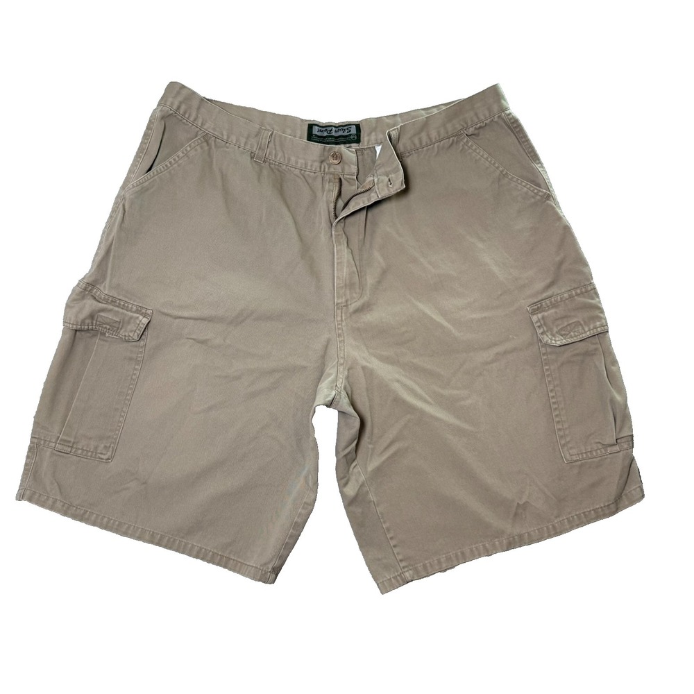 Men's Cargo Shorts Size 44 Khaki Work Casual Utility‎ Multi Pocket Silver Point